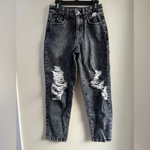 Girls Black Distressed RSQ Jeans - Size 10